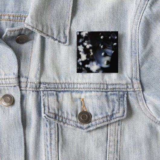 Floral Deep Vierkante Button 5,1 Cm (In situ)