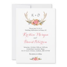 Floral Deer Antler Boho Chic Wedding Celebration