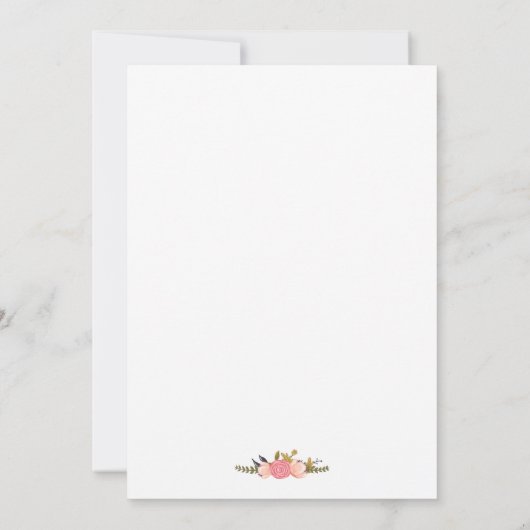 Floral Deer Antler Boho Chic Wedding Celebration Kaart (Achterkant)