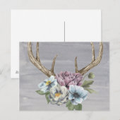 Floral Deer Antlers Briefkaart (Voorkant / Achterkant)