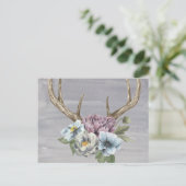 Floral Deer Antlers Briefkaart (Staand voorkant)