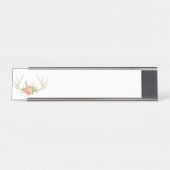 Floral Deer Antlers Bureau Naambordje (Voorkant)