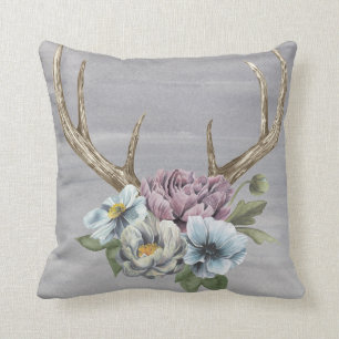 Floral Deer Antlers Kussen