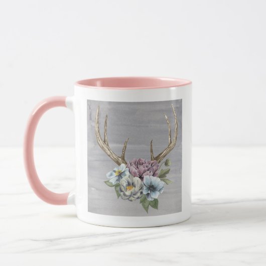 Floral Deer Antlers Mok (Links)