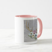 Floral Deer Antlers Mok (Voorkant rechts)