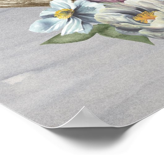 Floral Deer Antlers Poster (Hoek)