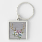 Floral Deer Antlers Sleutelhanger (Voorkant)