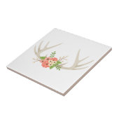 Floral Deer Antlers Tegeltje (Zijkant)
