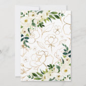 Floral Deer Birthday Party Invitation Kaart (Achterkant)