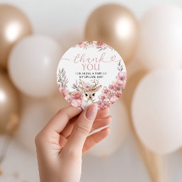 Floral Deer Birthday Thank You Tag Bedankjes Labels