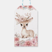 Floral Deer Birthday Thank You Tag Cadeaulabel (Achterkant)