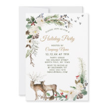 Floral Deer Corporate Holiday Kerstfeest