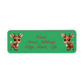 Floral Deer, Floral Fawn, Doe, Rendier 🦌🎄 Groen Etiket (Voorkant)
