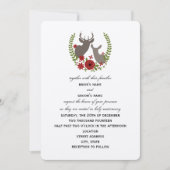 Floral Deer kerstbruiloft Kaart (Voorkant)