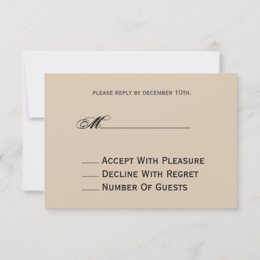 Floral Deer kerstbruiloft RSVP (Achterkant)