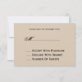 Floral Deer kerstbruiloft RSVP Kaartje (Achterkant)
