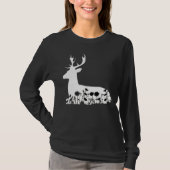 Floral Deer Nature Wildlife Christmas Gift T-shirt (Voorkant)