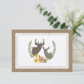 Floral Deer RSVP geïnspireerde Herfst (Staand voorkant)