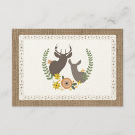 Floral Deer RSVP geïnspireerde Herfst Kaartje