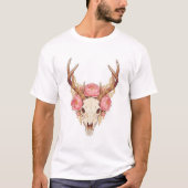 Floral Deer Skull T-Shirt  (Voorkant)