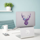 Floral Deer Sticker (Laptop op bureau)