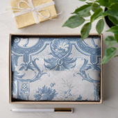  Floral Delft Blue White Elegant Decoupage Tissuepapier (Geschenk)