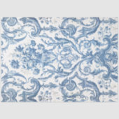 Floral Delft Blue White Elegant Decoupage Tissuepapier (Voorkant)