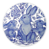 Floral Delft Dedham mama Baby Keramische Knop (Voorkant)