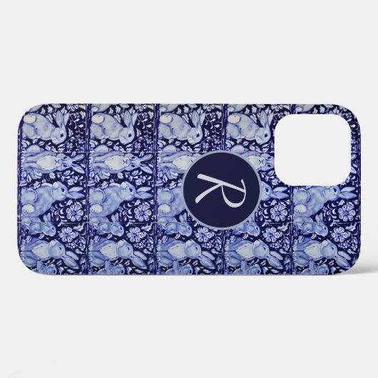 Floral Delft Dedham Monogram Case-Mate iPhone Case (Achterkant (horizontaal))