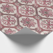  Floral Delft Pink Tegel Cadeaupapier (Hoek)