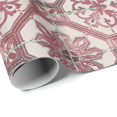  Floral Delft Pink Tegel Cadeaupapier (Rol Hoek)