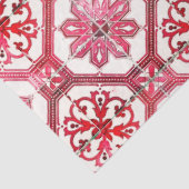  Floral Delft Pink Tegel Ontkoppelde tong Pa Tissuepapier (Detail)