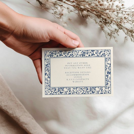 floral Delfts Blauw De details Bloemen Informatiekaartje