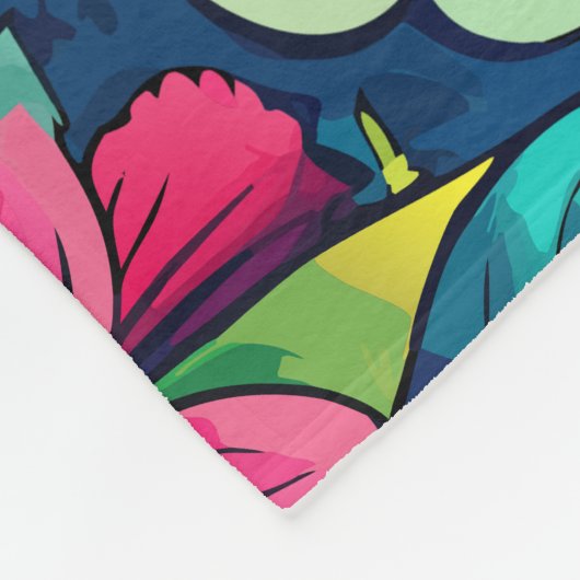 Floral Delight Fleece Deken (Hoek)