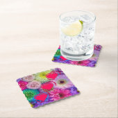 Floral Delight geschulpte vierkante papier Onderze Kartonnen Onderzetters (Insitu)