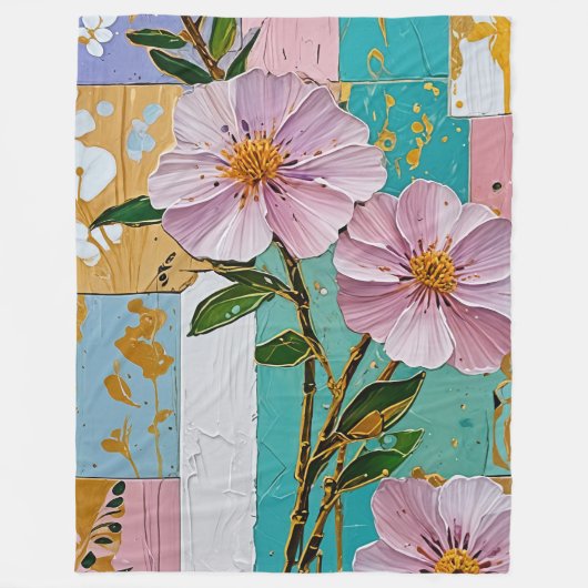 Floral Delight Notitieboek Fleece Deken (Voorkant)