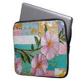 Floral Delight Notitieboek Laptop Sleeve (Voorkant Links)