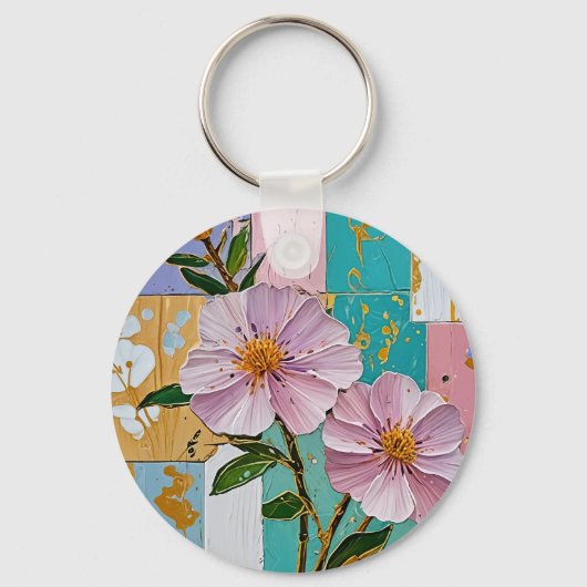 Floral Delight Notitieboek Sleutelhanger (Voorkant)