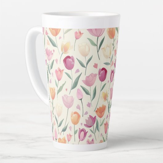 Floral Delight Pattern Latte Mok (Linkerhoek)