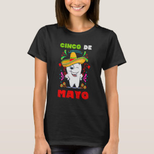 Floral Dental Tooth Cinco De Mayo Mexicaanse tanda T-shirt