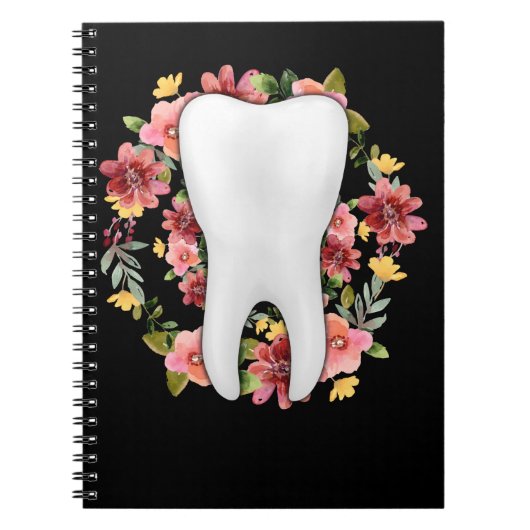Floral Dentist Tooth Flowers Dental Assistant Notitieboek (Voorkant)