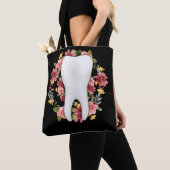 Floral Dentist Tooth Flowers Dental Assistant Tote Bag (Dichtbij)