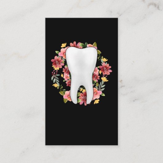 Floral Dentist Tooth Flowers Dental Assistant Visitekaartje (Voorkant)