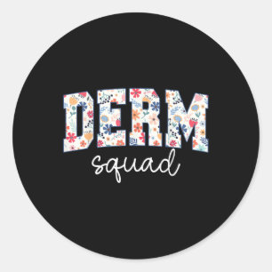 Floral Derm Squad Cosmetische Dermatoloog Dermatol Ronde Sticker