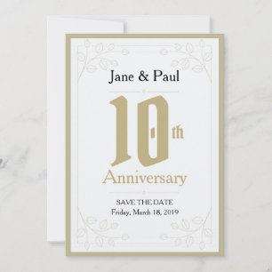 Floral Design 10th Jubileum Uitnodigen Save The Date