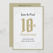 Floral Design 10th Jubileum Uitnodigen Save The Date (Voorkant / Achterkant)