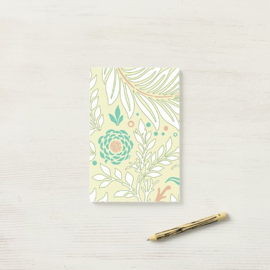 Floral Design 21 Post-it® Notes (Op bureau)