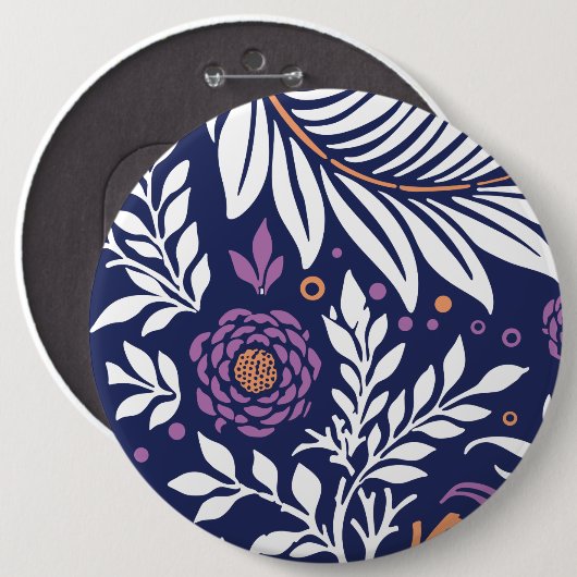 Floral Design 22 Ronde Button 6,0 Cm (Voorkant /achterkant)