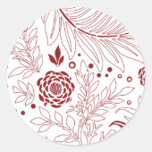 Floral Design 28 Ronde Sticker (Voorkant)