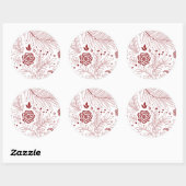 Floral Design 28 Ronde Sticker (Vel)